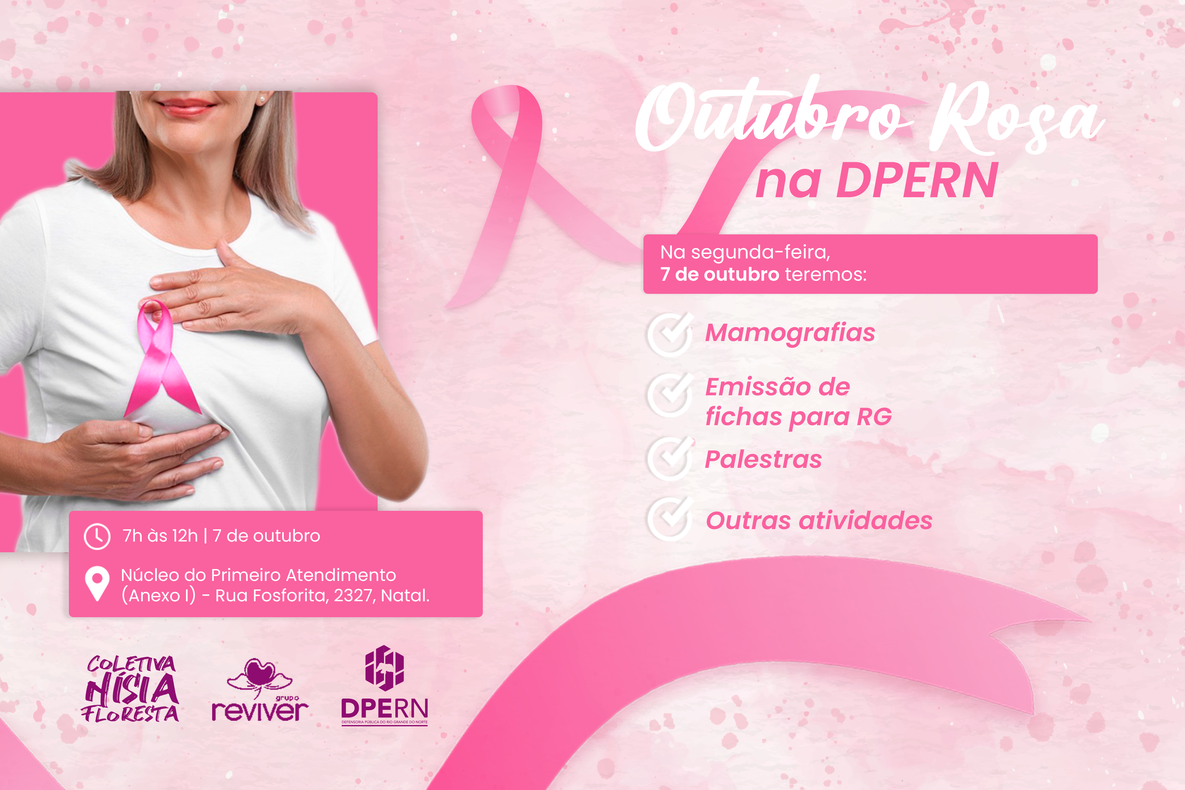 Outubro Rosa na DPERN acontece na segunda-feira (7)